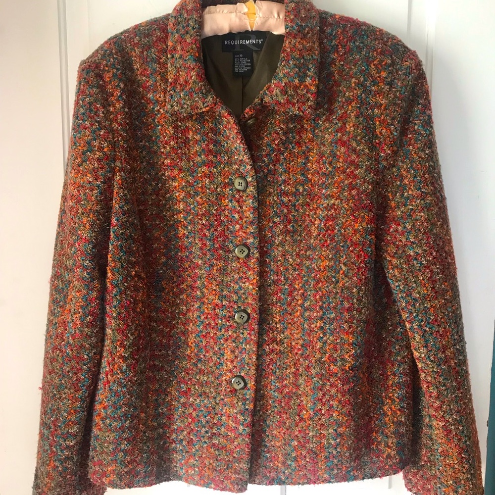 Multi-color woven light-weight jacket plus size